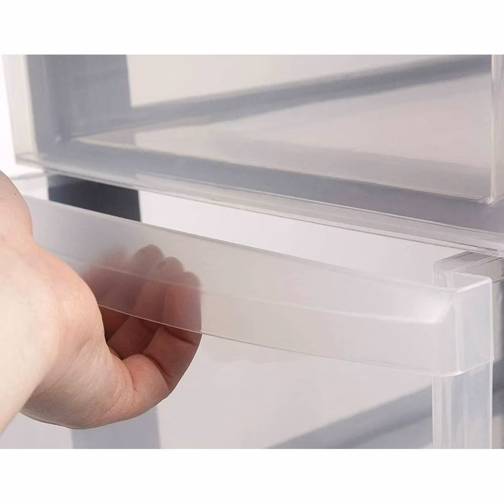 FORGEVIO Plastic Drawer Tower Storage Unit on Wheels in Transparent – 3