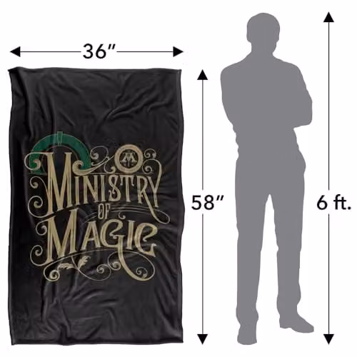 Warner Bros. Harry Potter Ministry of Magic Super Soft Silky Touch Fleece Throw Blanket, Multicolour, W: 91.44 cm x D: 147 cm – 4