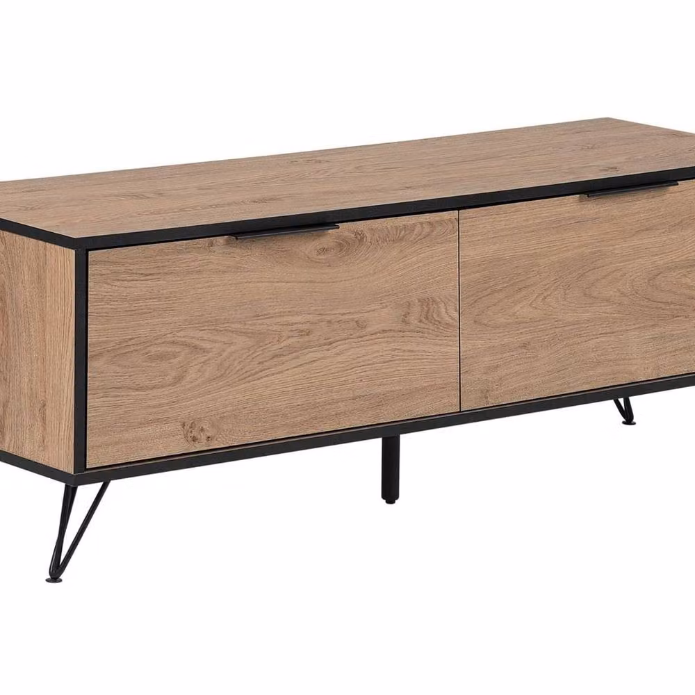 Wyld and Coco Industrial TV Stand for 55-inch TVs in Brown and Black – 2