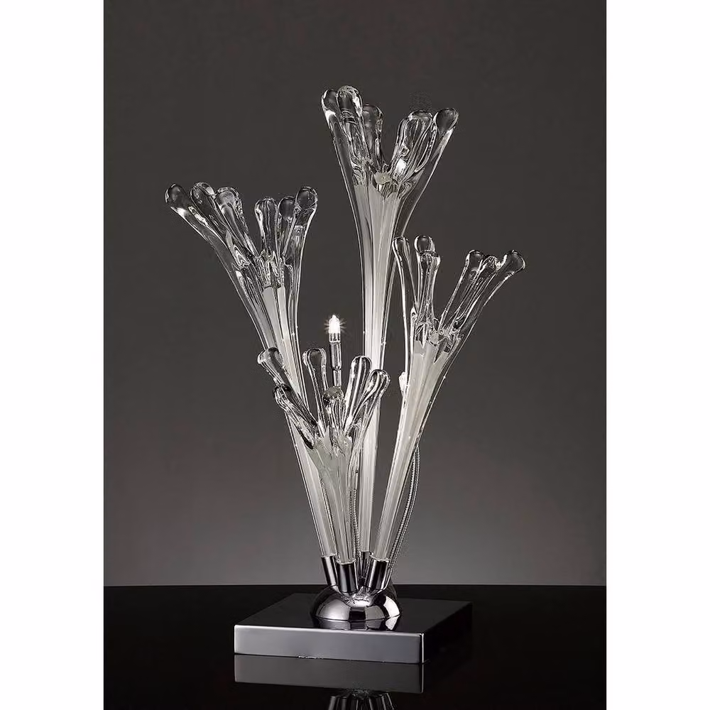 Netlighting Love Table Lamp with 3 White Glass Shades in Chrome and Grey – 2