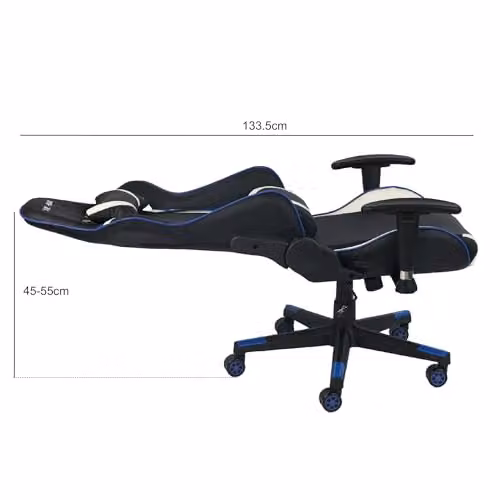 RayGar RG-MAX Pro Reclining Sports Racing Gaming Office Chair in Blue with Faux Leather and Headrest – 5