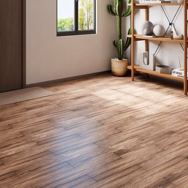 Livingandhome 36-Piece Self-Adhesive Wood-Look PVC Flooring in Brown