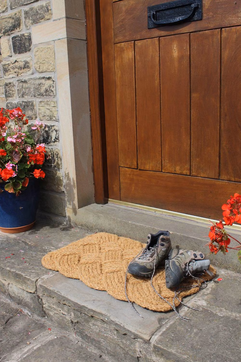 JVL Brown Coir Woven Rope Rectangular Doormat, W: 45 cm, D: 75 cm – 2