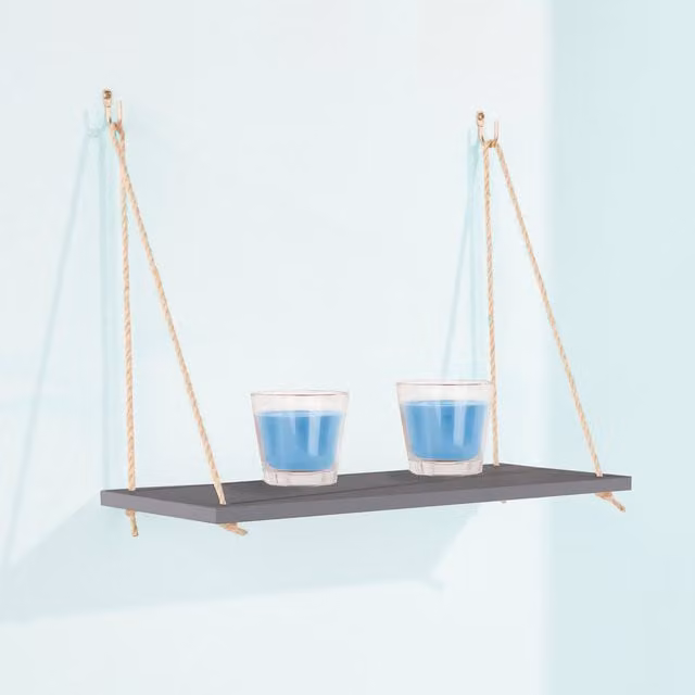 Core Products Ltd Matt Grey Boho Rope Wall Mounted Shelf