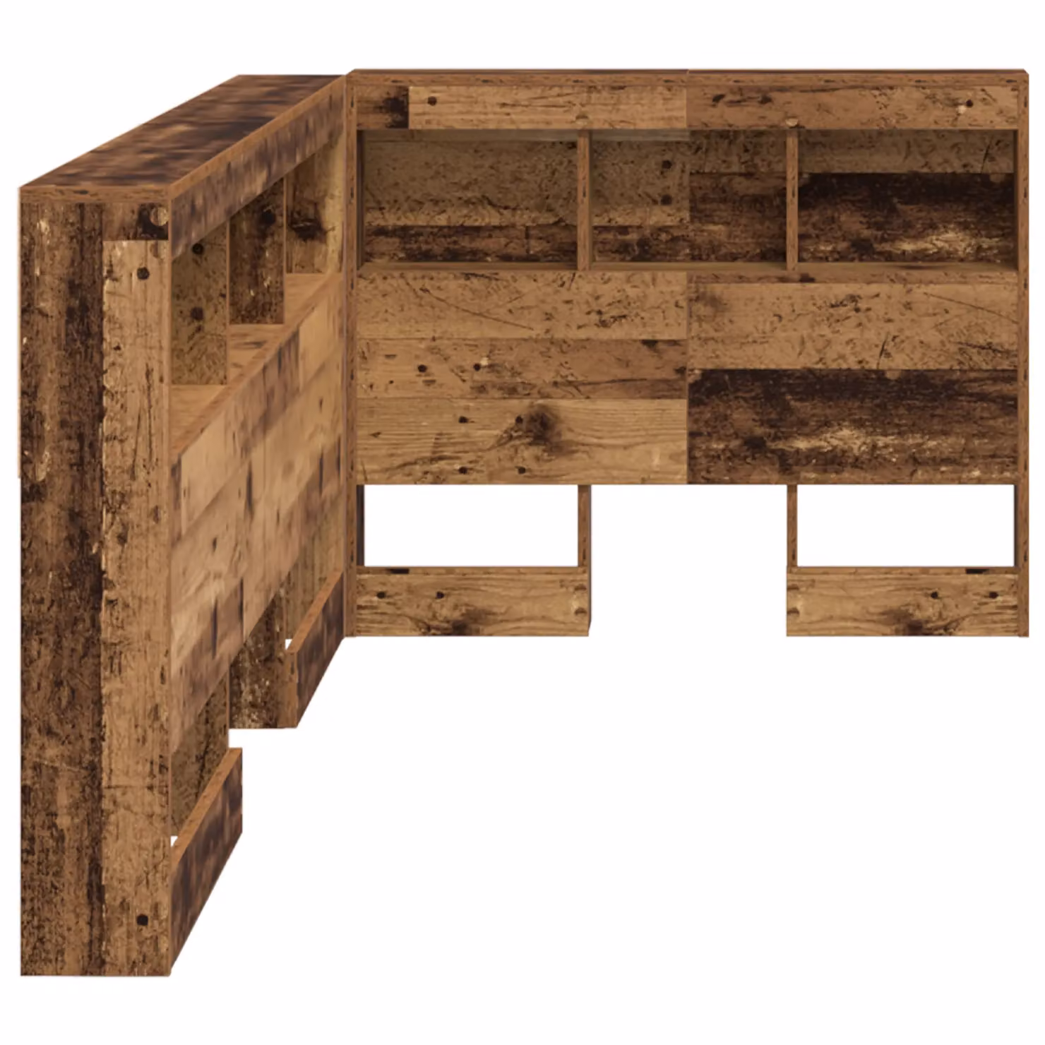 Berkfield Home Storage Headboard with Integrated Shelf in Brown Old Wood, Width: 100 cm – 4