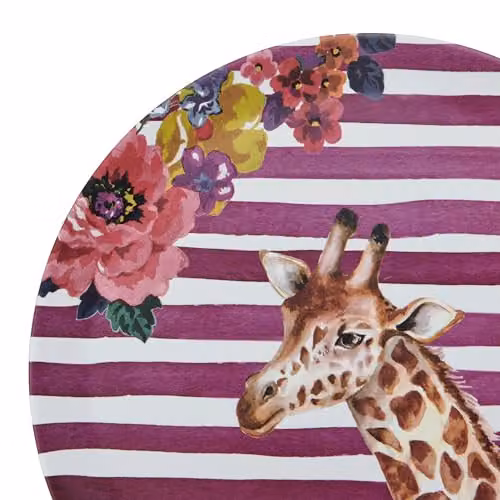 Mikasa Wild at Heart Giraffe Round Melamine Serving Tray, Multicolour, Diameter: 36 cm – 5