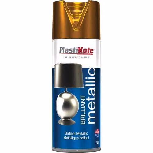 Plastikote Brilliant Metallic Aerosol Spray Paint Copper 400ml