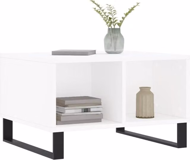 Berkfield Home Modern White Coffee Table W/D/H: 60 x 50 x 36.5 cm – 1