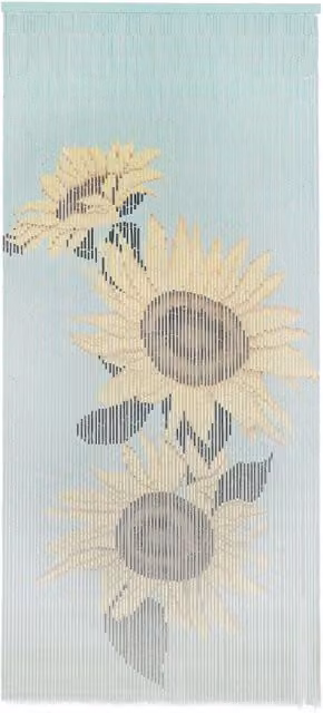 Berkfield Home Bamboo Insect Door Curtain, Multicolour Floral Design, W: 90 cm, H: 200 cm