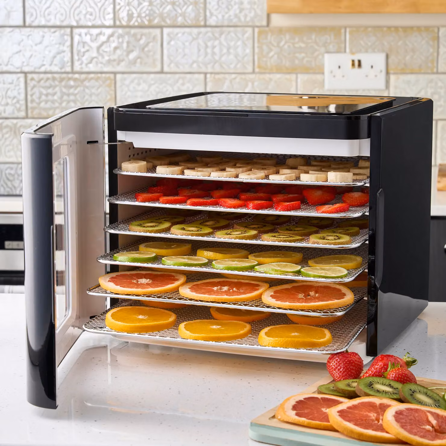 Cooks Professional 6 Tier Food Dehydrator in Black with 400W Power, Digital Display, Timer and Auto Shut-off – 2