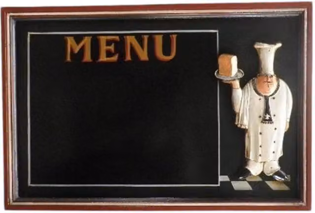 Minster Chef Menu Blackboard, Black, W: 60 cm, H: 40 cm