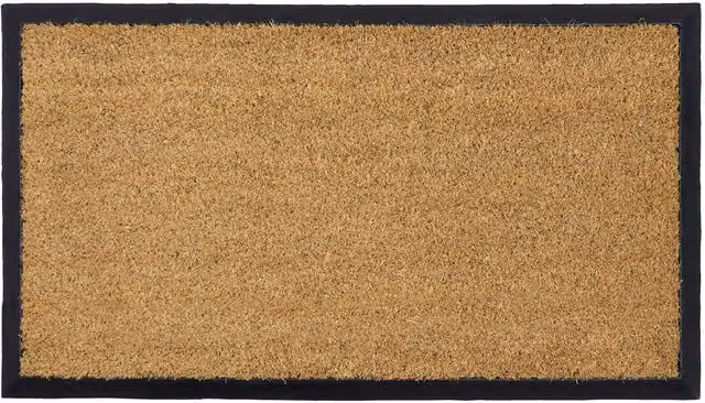 JVL Plain Granite Design Tufted Coir Doormat with Rubber Base, Brown, W: 40 cm, D: 70 cm