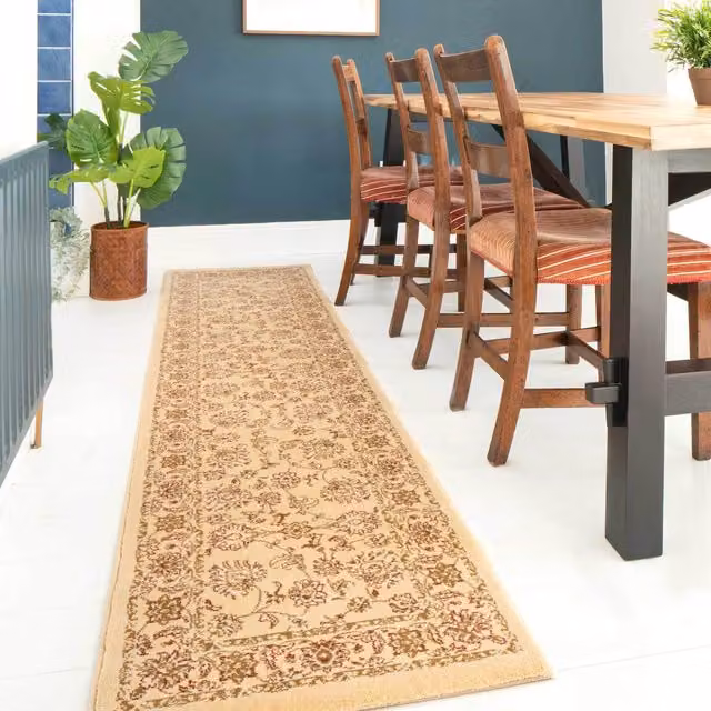 The Rug House Classic Floral Living Area Rug in Beige, W: 240 cm