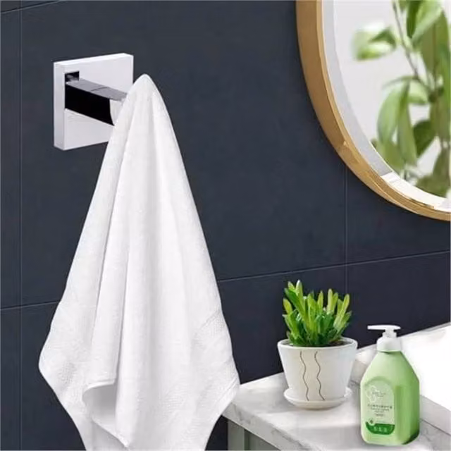 Havendro Luxury Square Aluminium Towel Robe Hook in Silver