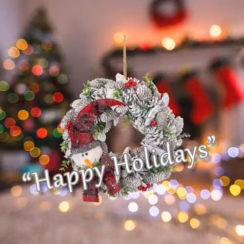 VFM e-Store Green Christmas Wreath Decoration, Diameter: 37 cm – 4