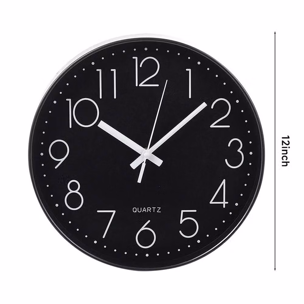 KORVIXA Modern Black Analog Wall Clock, W: 100 cm, H: 15 cm, D: 15 cm – 2