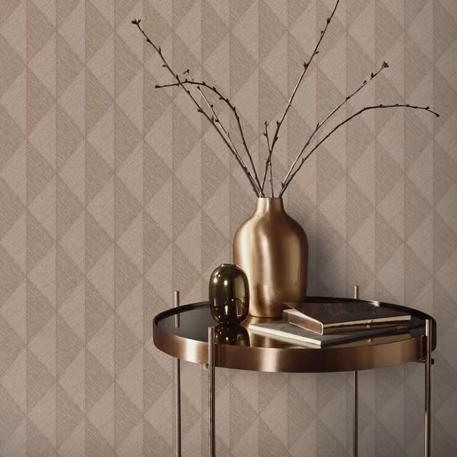 Erismann Brown Abstract Geometric Pre-pasted Vinyl Wallpaper Roll