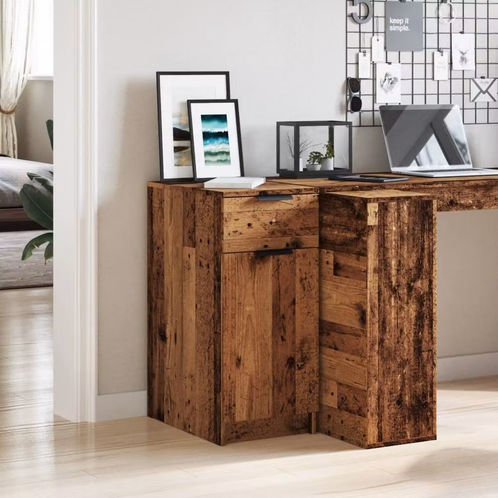Berkfield Home Desk Cabinet in Old Wood Brown, W/D/H: 33 x 50 x 75 cm – 3