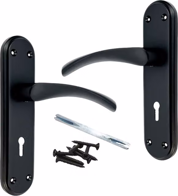 Betley Butterfly Matt Black Plate Door Handles