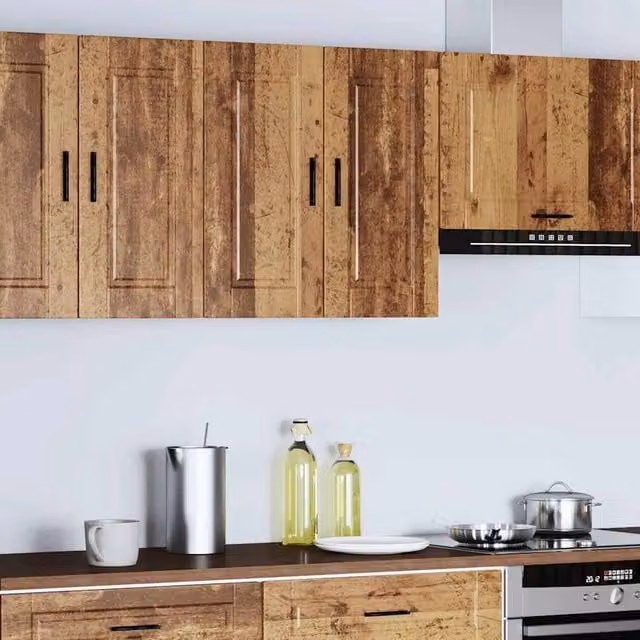 Berkfield Home Porto Wall Mounted Kitchen Cabinet in Brown Old Wood – 1