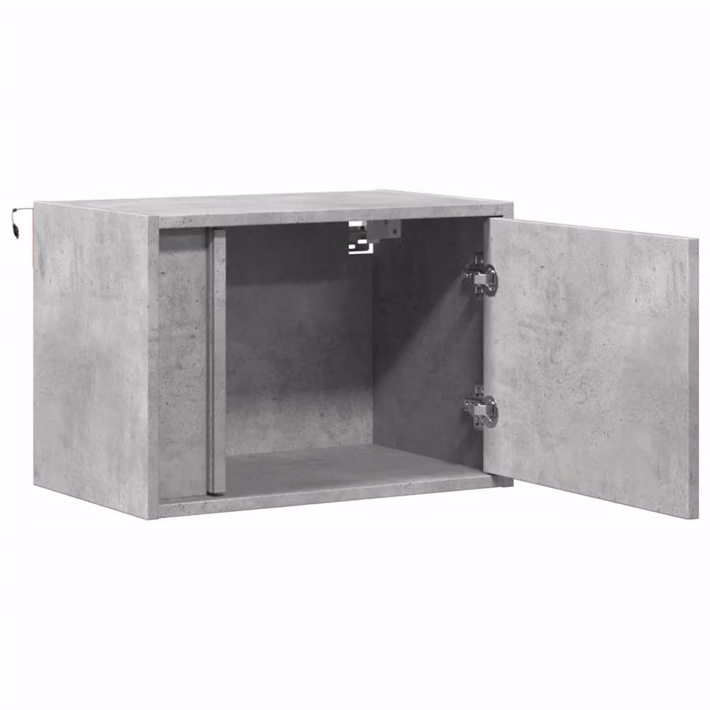 Berkfield Home Set of 2 Wall-mounted Bedside Cabinets with Integrated LED Lights in Grey – 3