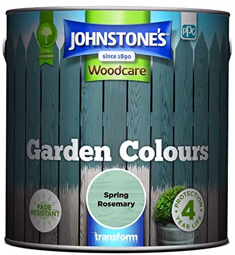 Johnstone's Garden Colours Spring Rosemary Exterior Wood Paint, Green, 2.5L – 1