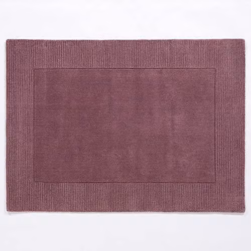 Mayfair Hand-Knotted 100% Natural Wool Living Room Area Rug in Pink, W: 160 cm, L: 230 cm