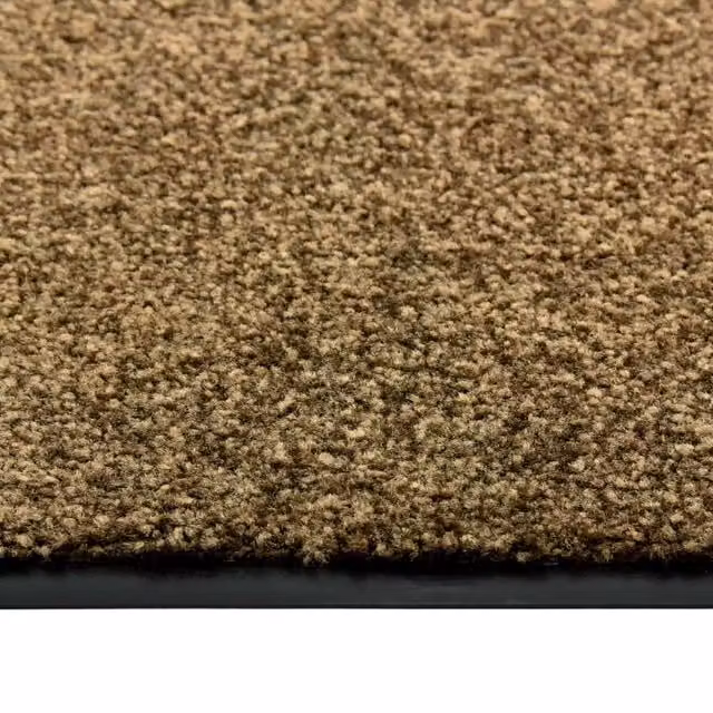 Berkfield Home Washable Non-Slip Pliable Doormat, Brown, W: 90 cm, D: 150 cm – 1
