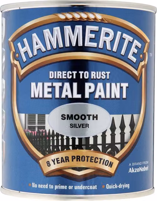 Hammerite Direct to Rust Smooth Metal Paint in Silver