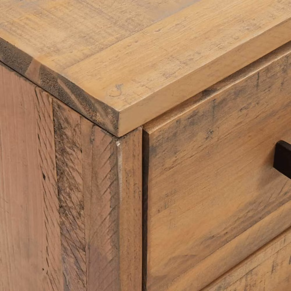 Berkfield Home Set of 2 Vintage Brown Solid Pine Bedside Cabinets, W/D/H: 36 x 30 x 45 cm – 4