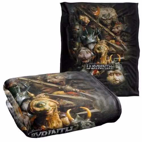 Jim Henson Labyrinth Gaggle of Goblins Super Soft Fleece Throw Blanket, White, W/D/H: 152 x 127 cm – 2