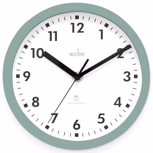 Acctim 74665 Nardo Green Radio Controlled Round Analog Wall Clock, Diameter: 20 cm – 1