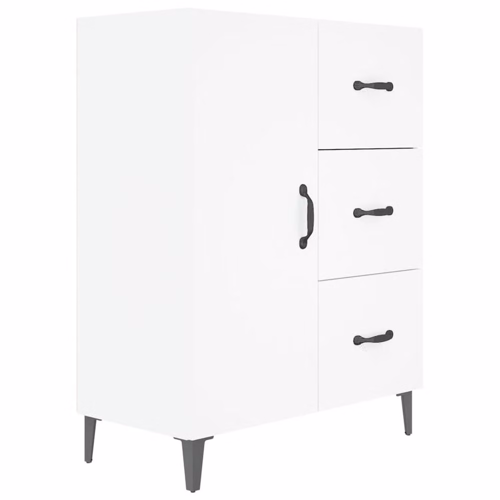 Berkfield Home Modern White Sideboard in Matt Engineered Wood W/D/H: 69.5 x 34 x 90 cm – 2