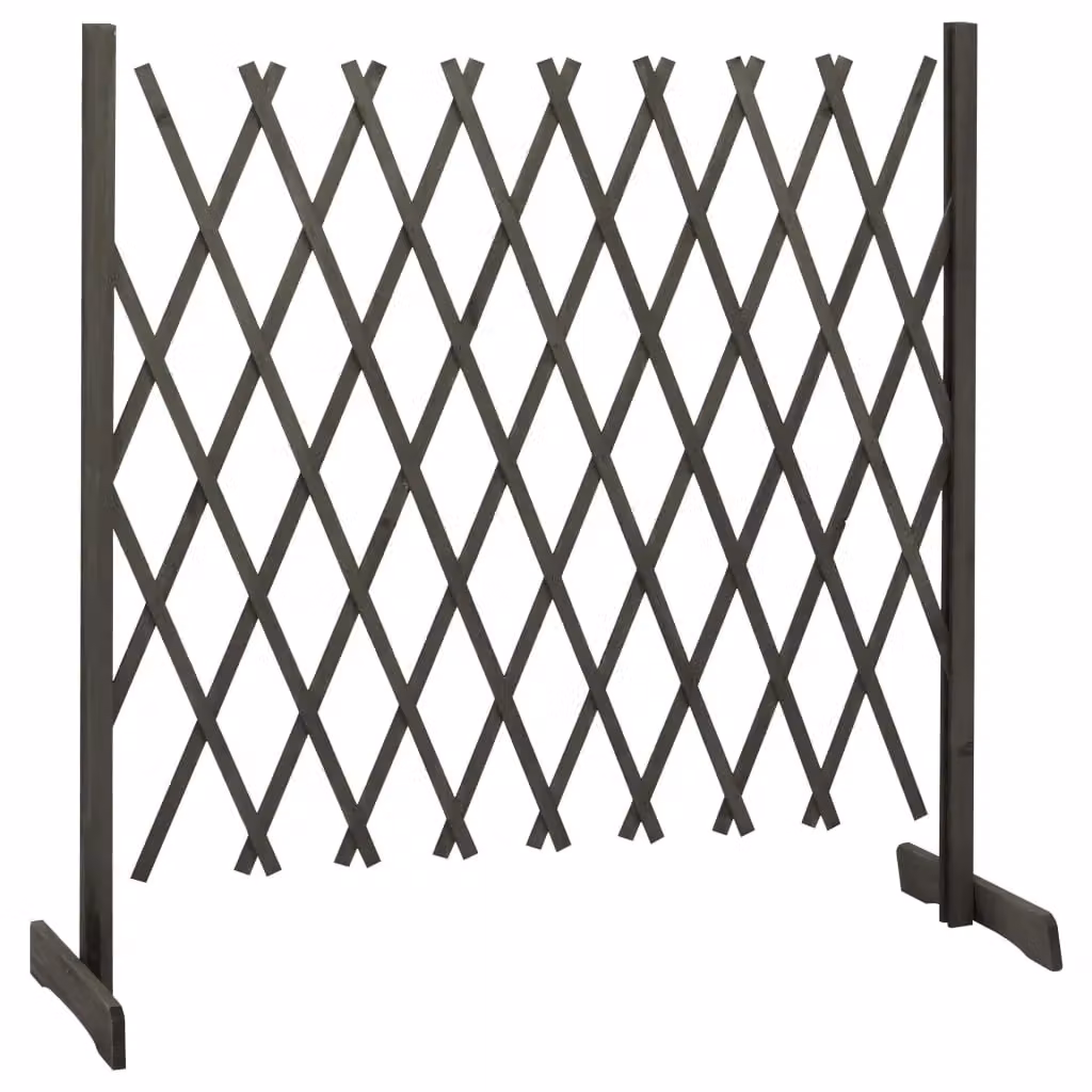 Berkfield Home Garden Grey Solid Firwood Trellis Fence, W/H: 100 x 180 cm – 2