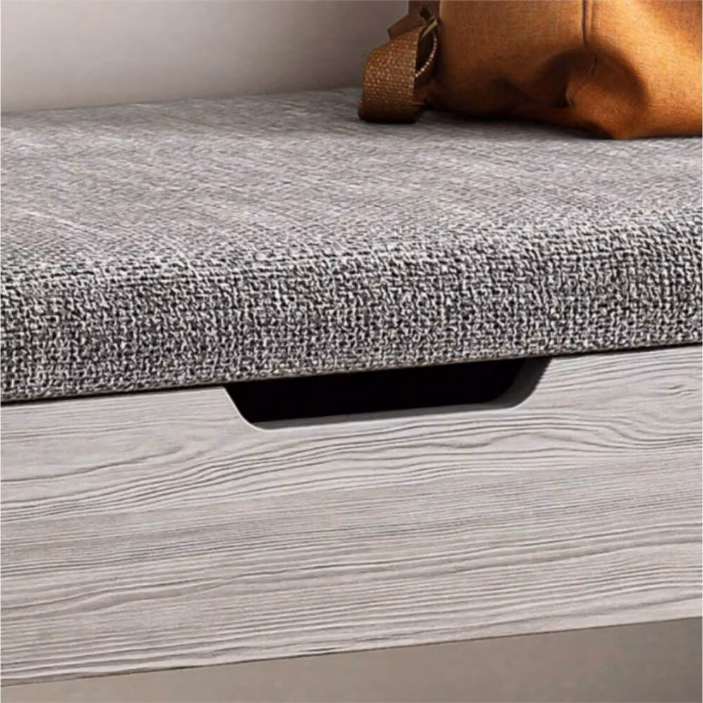 Havendro Grey Wooden Shoe Bench and Hallway Storage Cabinet with Fabric Cushion – 3