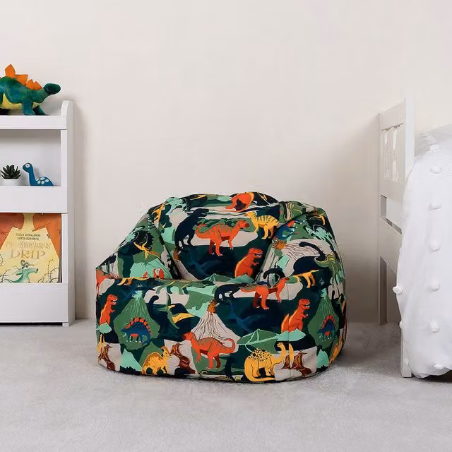 ICON Green and Multicolour Dinosaur Kids Bean Bag Chair