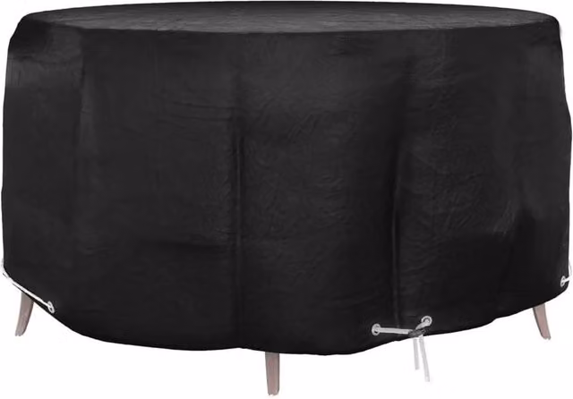 EONLION Round Garden Furniture Cover in Black, Diameter: 100 cm