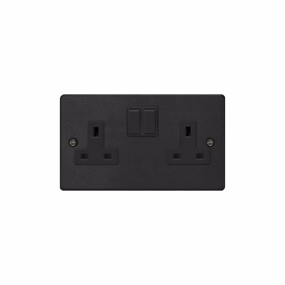 Varilight Flush 2-Gang 13A Double Pole Switched Socket in Black – 4