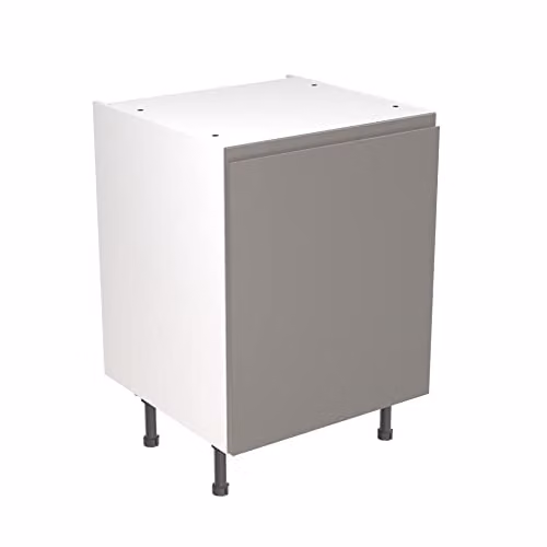 Kitchen Kit Dust Grey Gloss J-Pull Flatpack Base Cabinet W/D/H: 60 x 57 x 87 cm