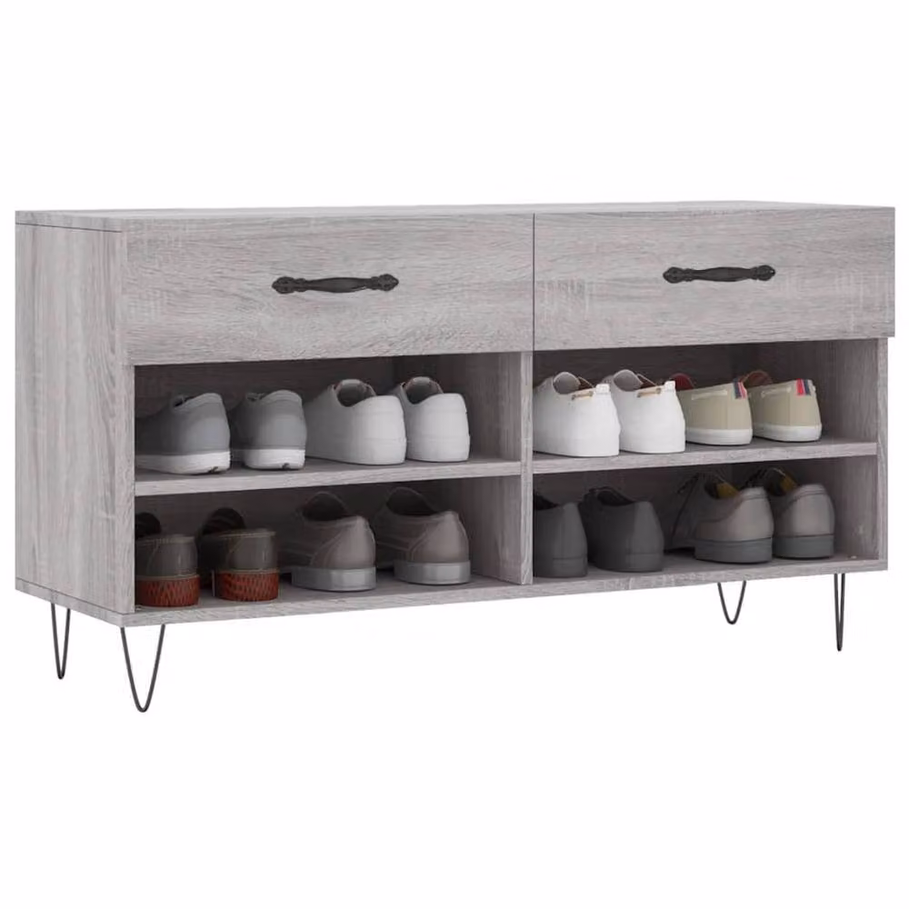 Berkfield Home Grey Sonoma Shoe Bench W/D/H: 102 x 35 x 55 cm – 2