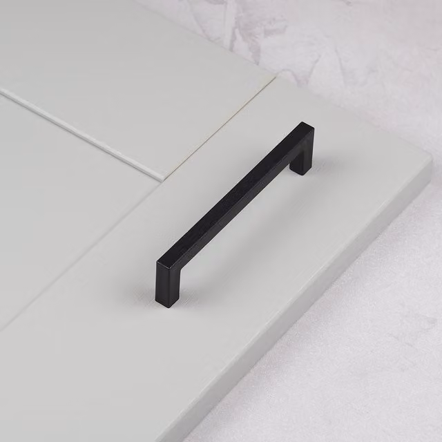 Recycled Plastic D-Bar Handle in Matt Black, 13.8 cm