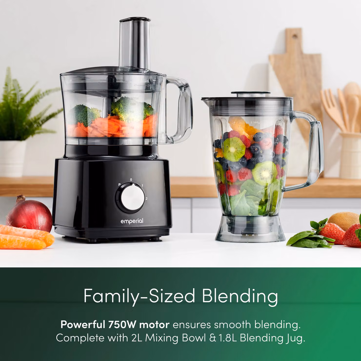 Emperial 750W Food Processor Blender Juicer and Smoothie Maker in Black – 2
