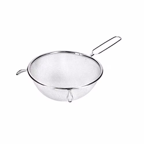 KitchenCraft Stainless Steel Round Sieve in Silver, 18cm