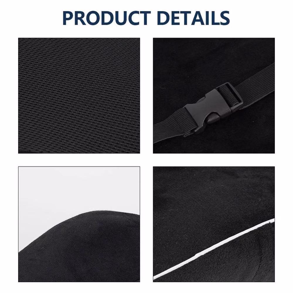 FLAVORA Universal Memory Foam Car Seat Lumbar Support Cushion in Black, W/D/H: 190 x 100 x 47 cm – 5