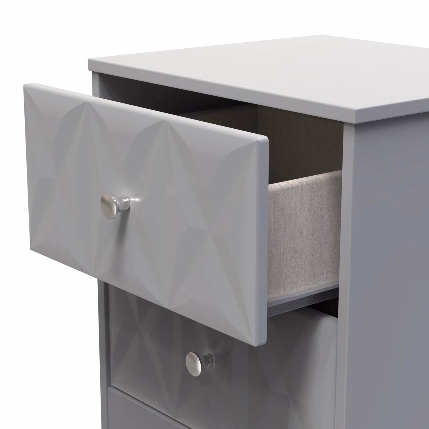 2 U Memphis Ready Assembled 2 Drawer Bedside Table in Grey, Small – 3