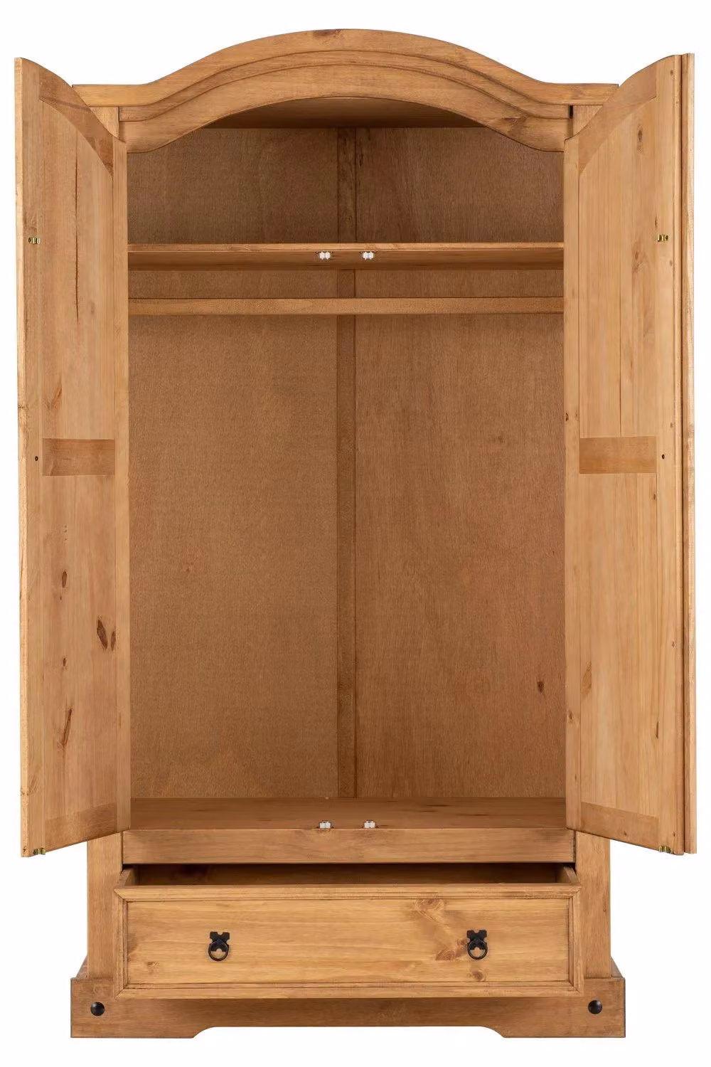 Seconique Corona Rustic Waxed Pine 2 Door 1 Drawer Wardrobe in Brown – 2