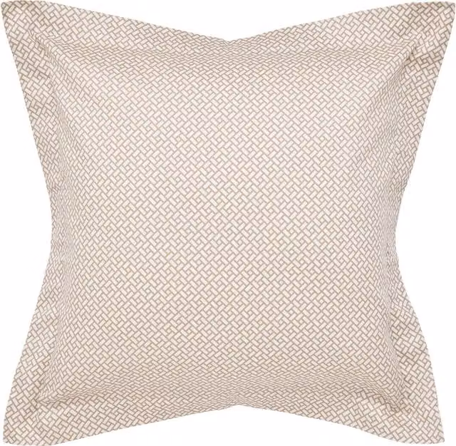 Sanderson Jackfruit Reversible Floral Cotton Square Pillowcase in Green and Beige