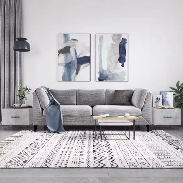 Berkfield Home Set of 2 Concrete Grey Industrial Coffee Tables, W/D/H: 50 x 50 x 40 cm – 1