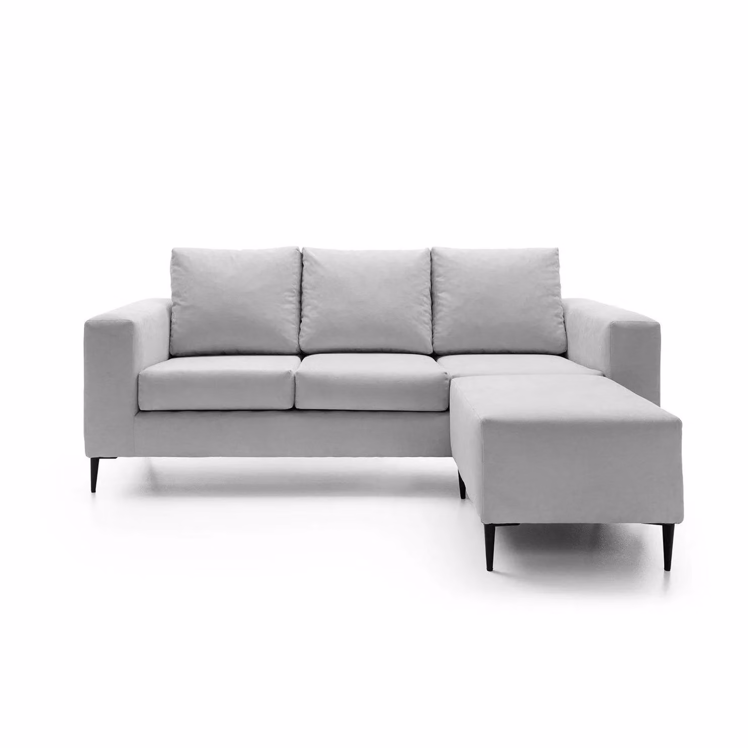 Abakus Direct Capri Reversible L-Shape Corner Sofa with Matching Ottoman in Light Grey – 2
