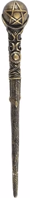 KDMK Antique Gold Pentagram Wand for Witchcraft and Wizardry